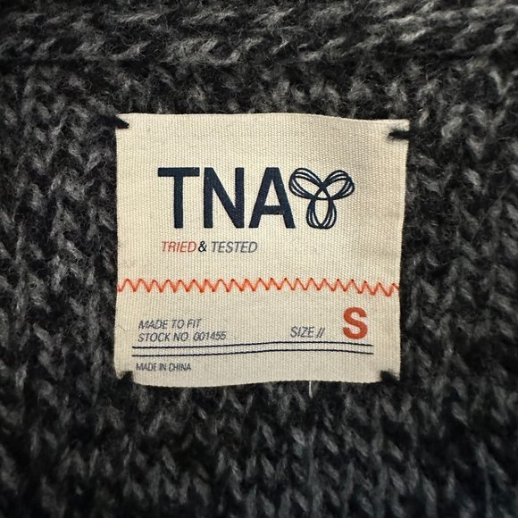 TNA 100% Wool Collar Zip Up Sweater - Picture 3 of 4